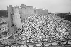 Hurricane Barrier construction, New Bedford