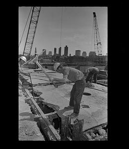Charles River Dam construction work, Boston