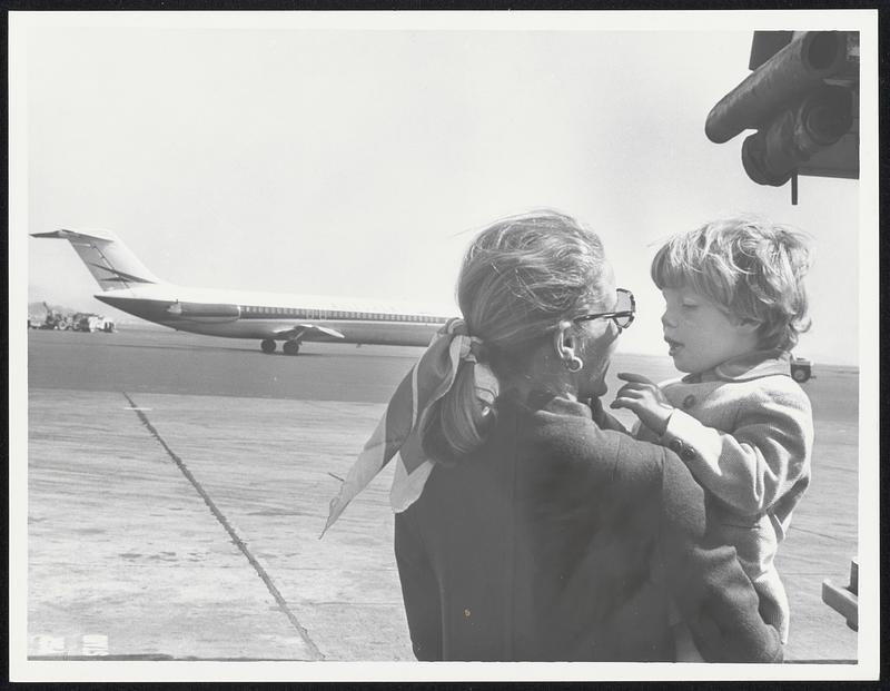 Mrs. Kevin White with son Christopher 21/2 at Logan