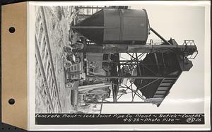 Contract No. 85, Manufacture and Delivery of Precast Concrete Steel Cylinder Pipe, Southborough, Framingham, Wayland, Natick, Weston, concrete plant, Natick, Mass., Apr. 6, 1939