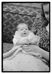 Unidentified baby, possibly in a christening gown