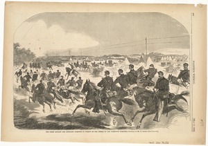 The Union cavalry and the artillery starting in pursuit of the rebels up the Yorktown Turnpike