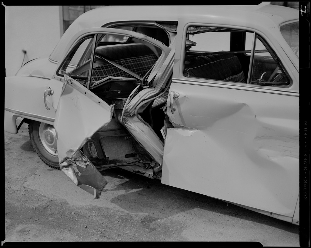 Bob Amos. Auto P82029. 81 Bridge St., Dedham, accident - crushed ...