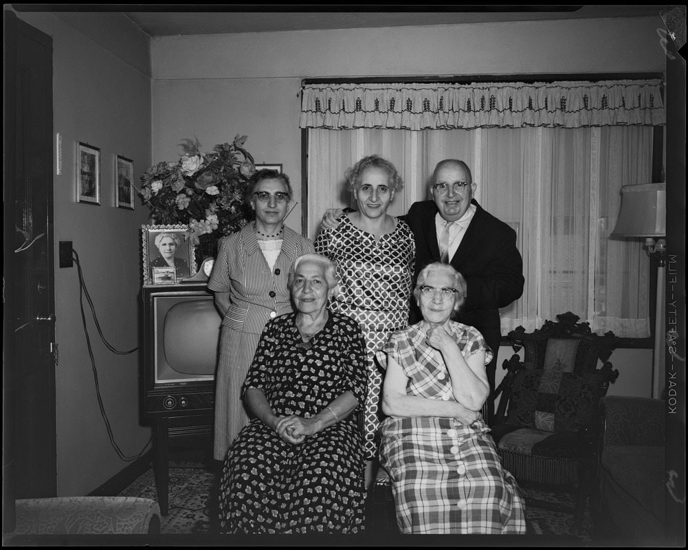 Mrs. Gladys Changelian, sister Nervar, Mrs. Leylekian, Santough and Leon [Abdalian]
