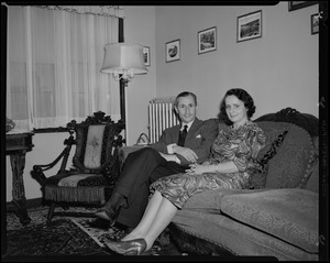 Aram Karamanoukian and his wife, sitting