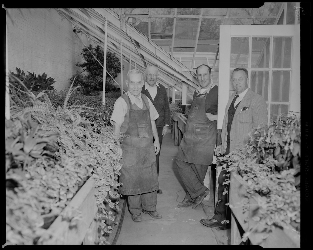 Forest Hill Cemetery employees. [Charles H.] Fox, [Daniel] Campagna, with cap, and straw hat