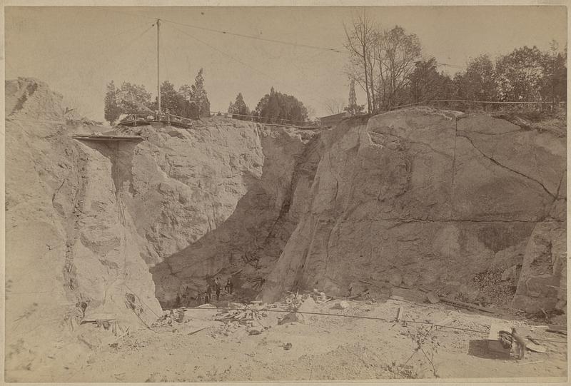 Boston. Franklin Park ledge, 94 feet deep