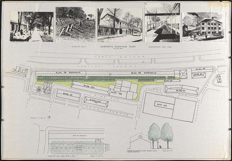 Flirtation walk schematic planting plan Charlestown Navy Yard