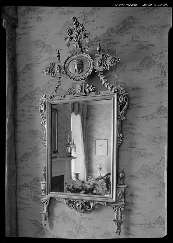 Hussey House, Salem interior, French mirror Digital Commonwealth