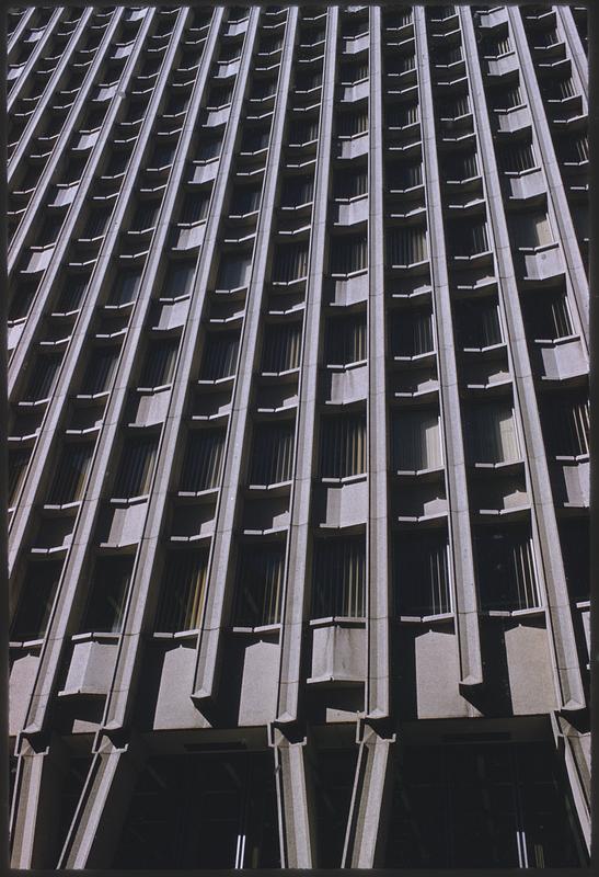 View up multistory city building