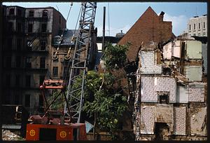 Partially demolished building, Beacon Hill, Boston