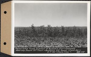 Contract No. 82, Constructing Quabbin Hill Road, Ware, panorama from summit of Quabbin Hill, compass bearing south 35 degrees east, Ware, Mass., Jun. 7, 1940