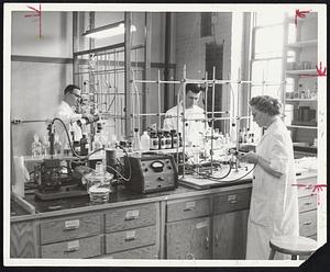 In the Carbon 14 laboratory producers of radioactive compunds, undergo tests chemists in the Albany street headquarters