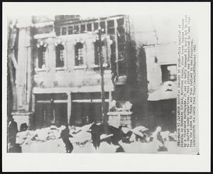 Japanese Hospital Damaged By Quake -- This hospital at Obihito on Hokkaido Island, Northern Japan, shows heavy damage caused by a 10-minute earthquake. It was so badly damaged it could not be used to shelter quake casualties. This picture was transmitted by land line from the scene to Tokyo and then radioed to San Francisco.