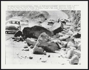 Santiago, Chile: An earthquake-triggered landslide blocks a section of the Pan American Highway between Santigao and LLay Llay 3/28. Extensive damage was reported in Llay Llay and in nearby La Calera, where a dam burst swept away scores of homes and may have taken up to 400 lives.