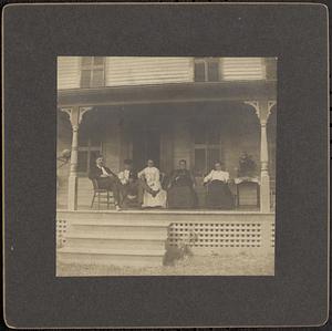 Group photo on porch of Rufus Mosher Swift home