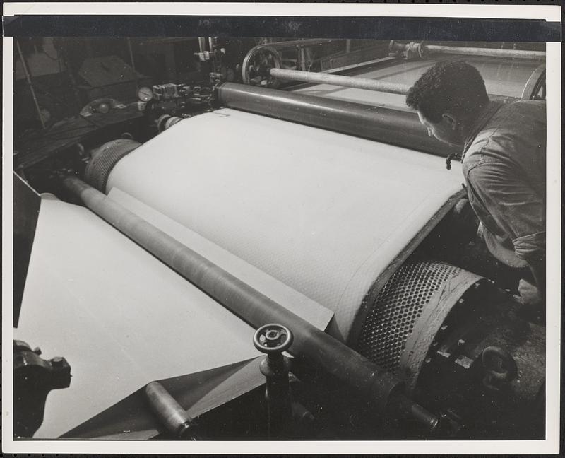 Between Press and Dryers, Machine Room, Bay State Mill, early 1950s