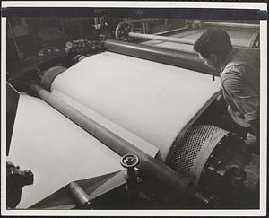 Between Press and Dryers, Machine Room, Bay State Mill, early 1950s