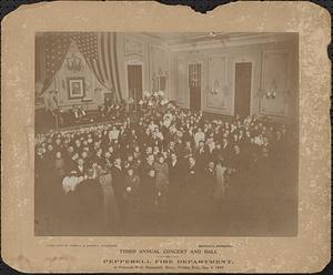 Third annual concert & ball, Pepperell Fire Department, Prescott Hall (overall view of attendees)