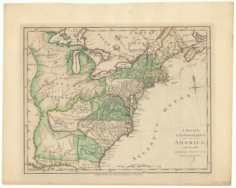 A map of the United States of America, with part of the adjoining provinces from the latest authorities