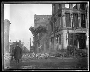 Fire debris, Bedford and South Main Streets, Fall River