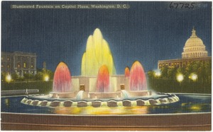 Illuminated fountain on Capitol Plaza, Washington, D. C.