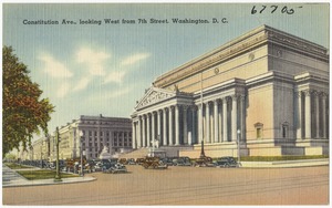 Constitution Ave., looking west from 7th Street, Washington, D. C.