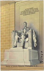 Interior of Lincoln Memorial, Washington, D. C.