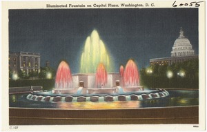 Illuminated fountain on Capitol Plaza, Washington, D. C.
