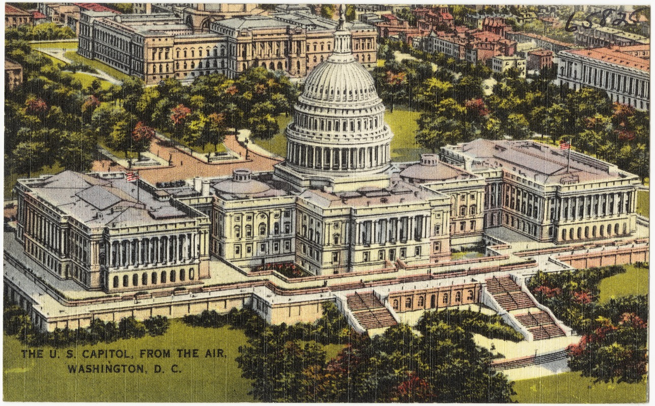 The U. S. Capitol, from the air, Washington, D. C.