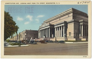 Constitution Ave., looking west from 7th Street, Washington, D. C.