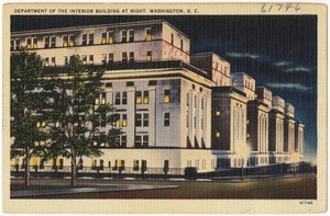Department of the Interior Building at night, Washington, D. C.