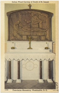 Italian wood carving of Death of St. Joseph, Franciscan Monastery, Washington, D. C.