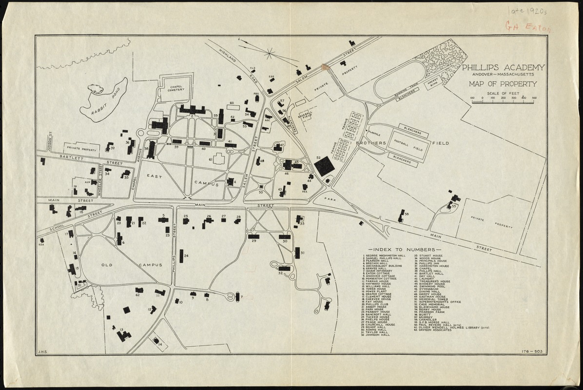 Phillips Academy Andover Massachusetts Map Of Property Norman B 