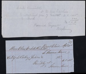 Receipts for services related to official observance of the death of Daniel Webster