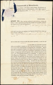 Deposition of Lewis Chamberlain to be used in case between J. Blanchard and C. Stearns
