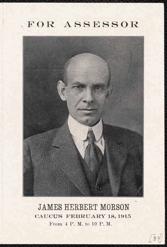 Election flyer for James Herbert Morson, candidate for assessor