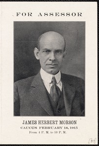 Election flyer for James Herbert Morson, candidate for assessor