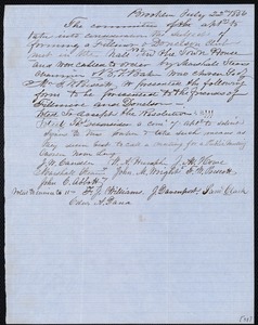 Minutes of committee to form Fillmore-Donelson Club, 7/22/1856