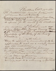 Minutes of meeting of the Constitutional Union Party, 10/30/1860