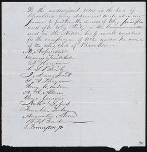 List of members of the Whig Club of Brookline