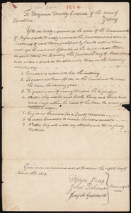 Warrant for town meeting of Brookline, 1814