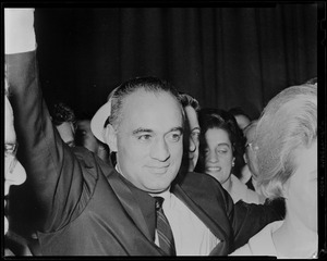 Former Lt. Gov. Francis Bellotti is surrounded by campaign supporters after his victory in the three way race for Democratic nomination for Attorney General