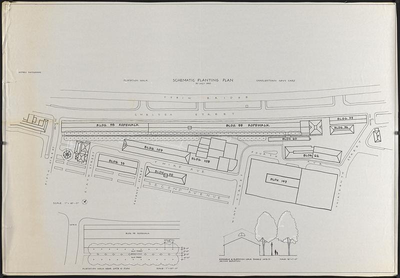 Flirtation walk schematic planting plan Charlestown Navy Yard