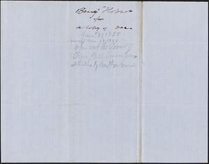 Benjamin Hobart to Land Agent, 4 December 1854