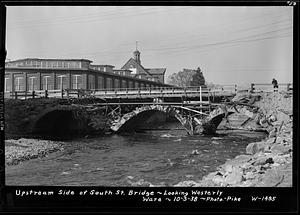 Upstream side of South Street bridge, looking westerly, Ware, Mass., Oct 3, 1938