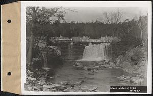 Ware River, East Street dam, looking north from East Street, Ware, Mass., Oct. 3, 1938