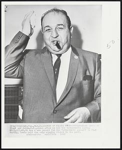 Winner of Record Twin-Double--Herb Lewis of Miami and Salem, N.H., shown after he won the twin-double paying $123,217.60.It was a new record for the Twin-Double pay-off in flat racing. Lewis held the only winning ticket in the pool.