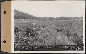 Contract No. 49, Excavating Diversion Channels, Site of Quabbin Reservoir, Dana, Hardwick, Greenwich, looking north at area north of Shaft 11A, Hardwick, Mass., Aug. 26, 1936