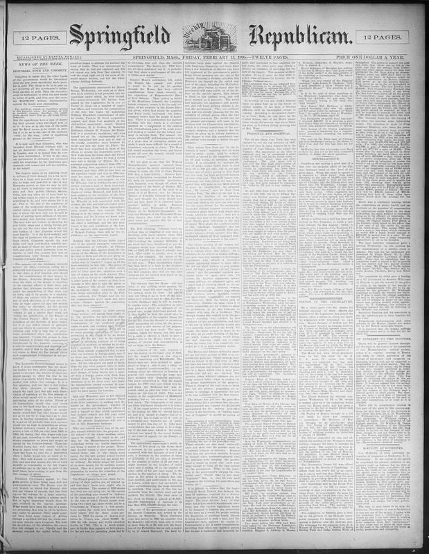 Springfield Weekly Republican. February 15, 1895 - Digital Commonwealth